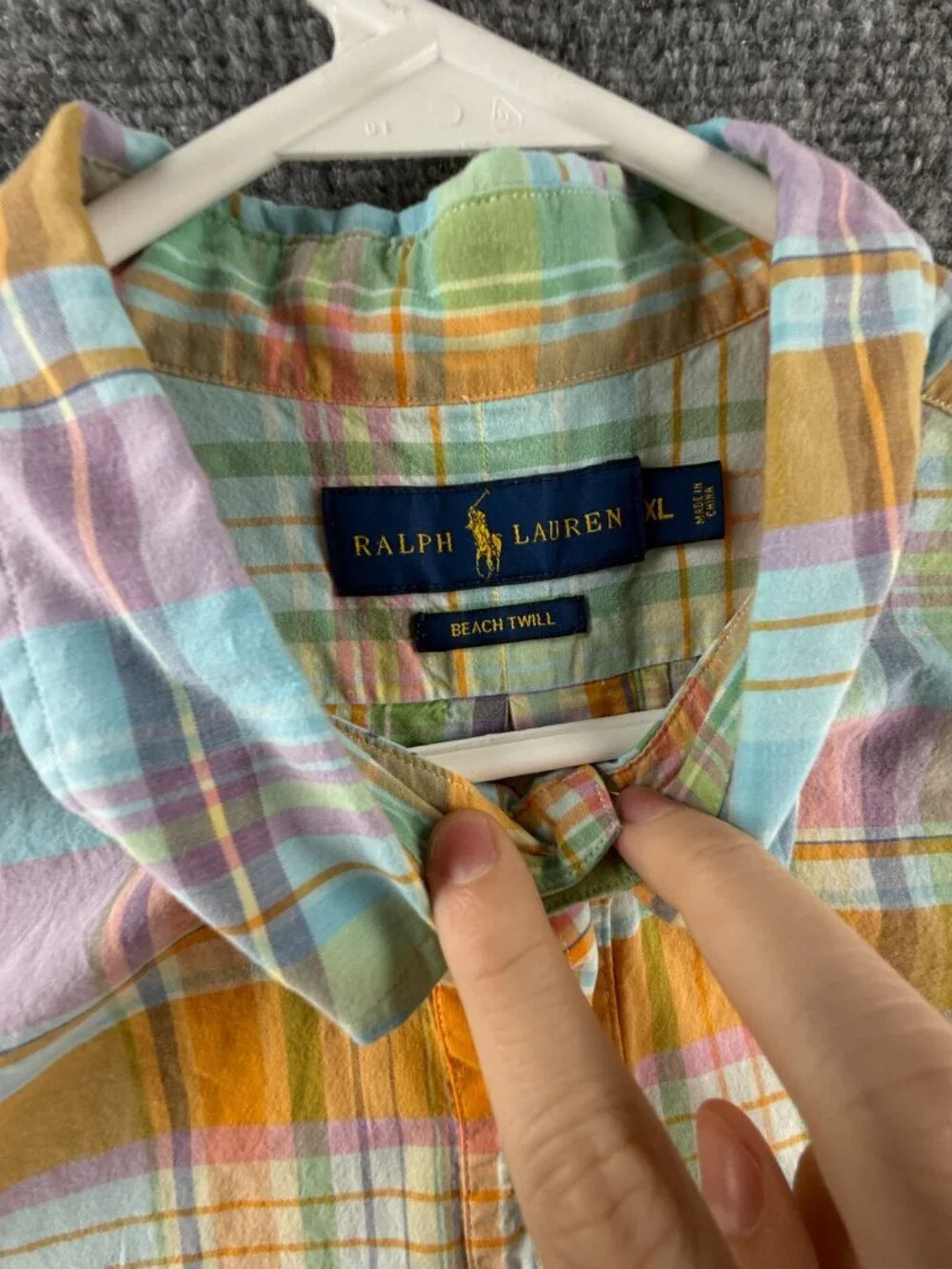 Polo Ralph Lauren ` Twill Plaid Colorful XL Short Sleeve Pullover Light
